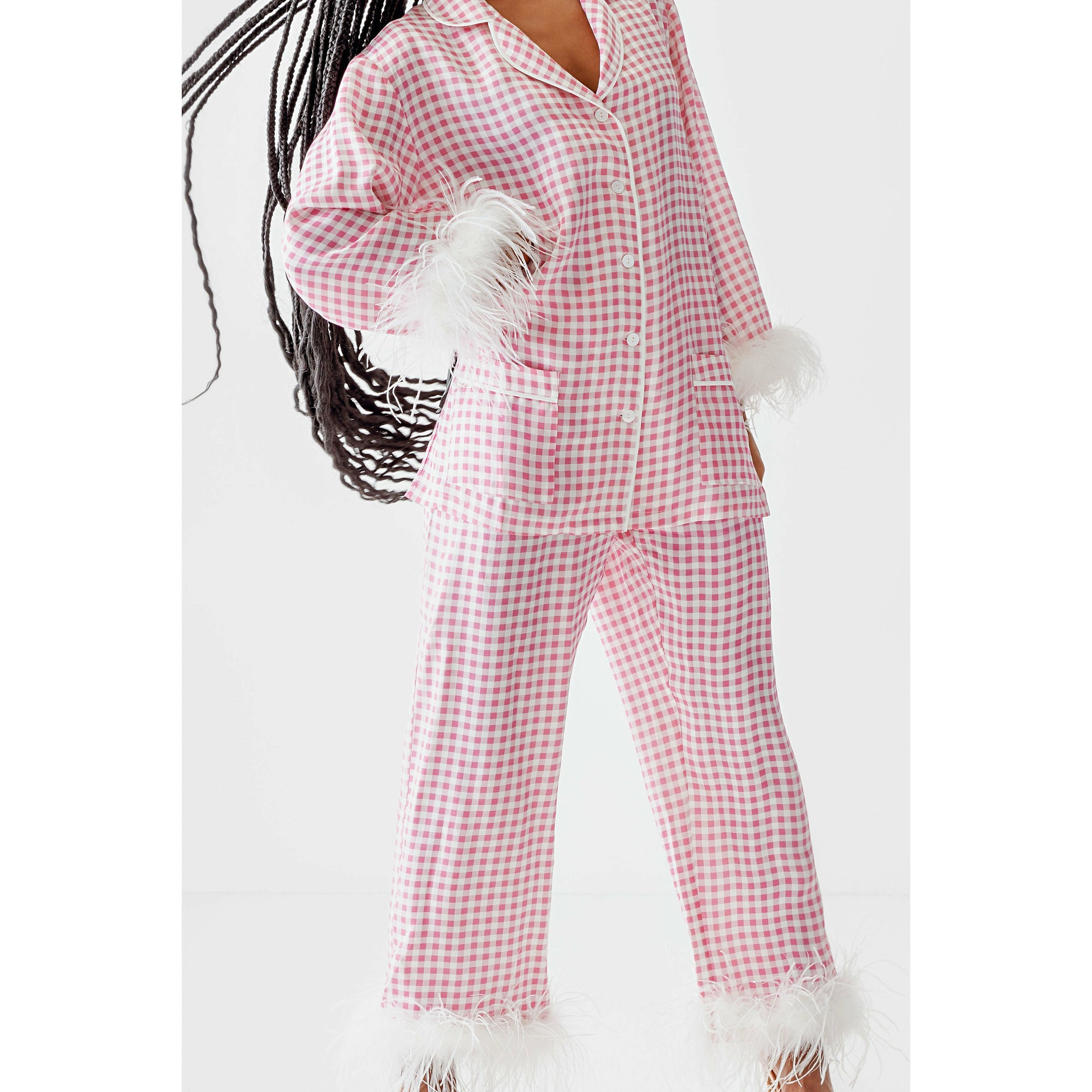 Pink Gingham Sleepwear Set - The Villa