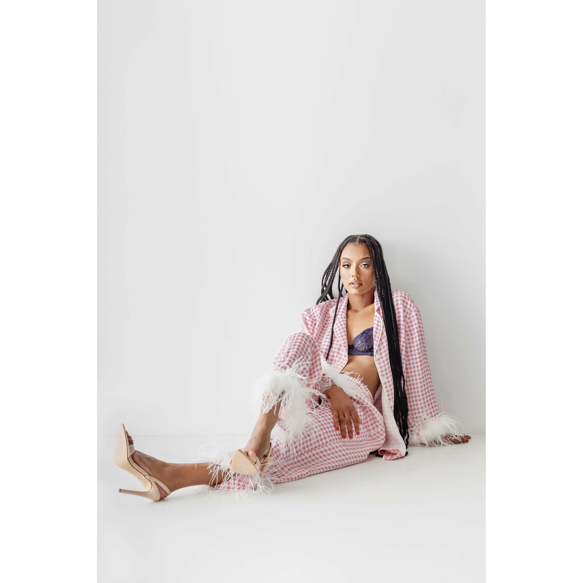 Pink Gingham Sleepwear Set - The Villa