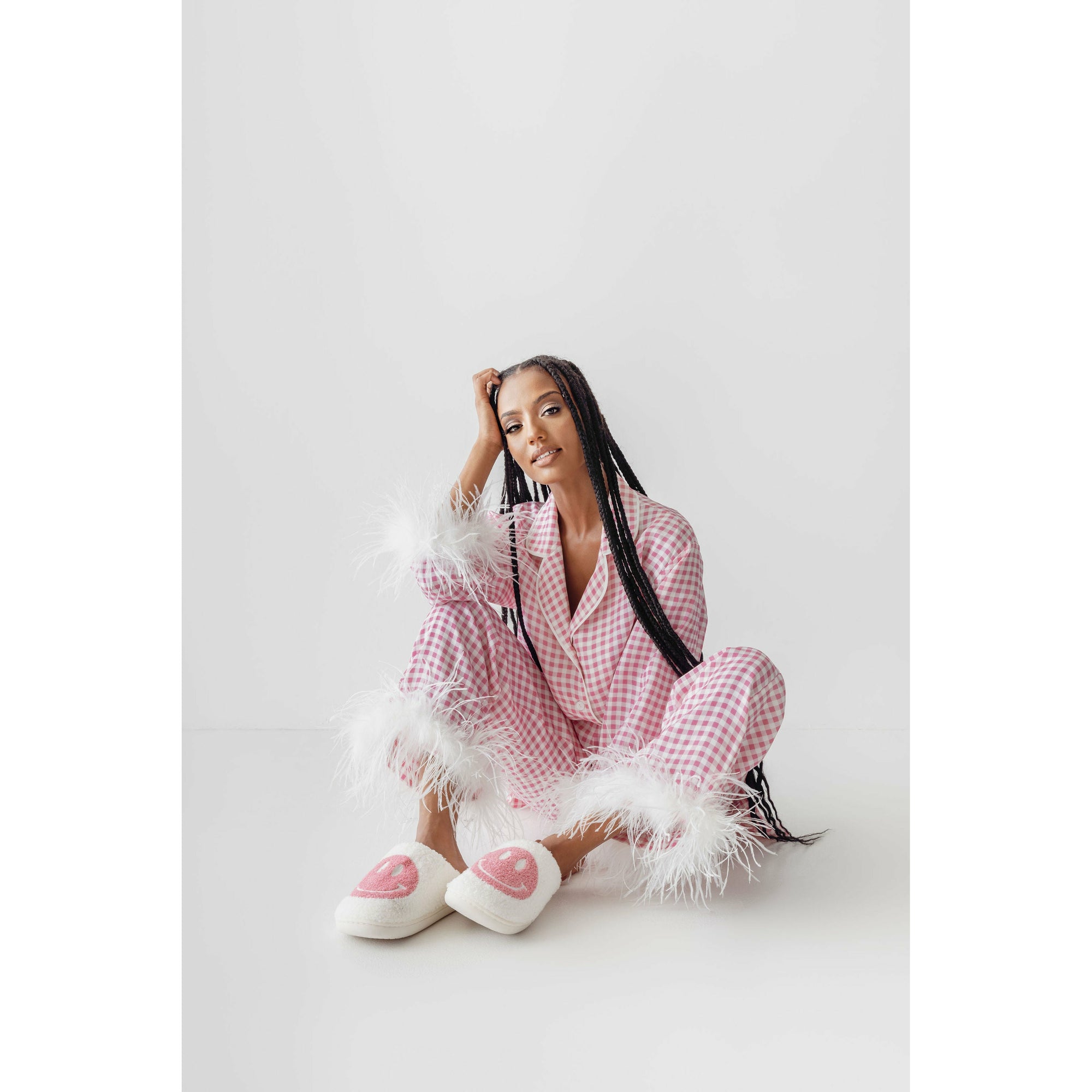 Pink Gingham Sleepwear Set - The Villa