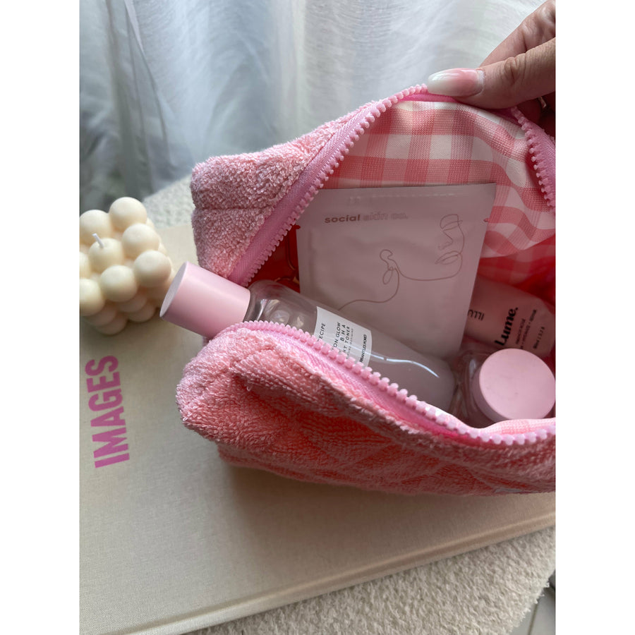 Pink Terry Towel Make-up Case - The Villa