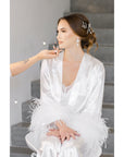 Long Satin Bridal Robe - The Villa