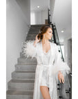 Long Satin Bridal Robe - The Villa