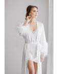 Long Satin Bridal Robe - The Villa